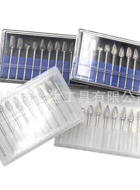 10pc硬质合金旋转锉 3*6双纹钨钢磨头 电磨用模具木工单纹打磨锉