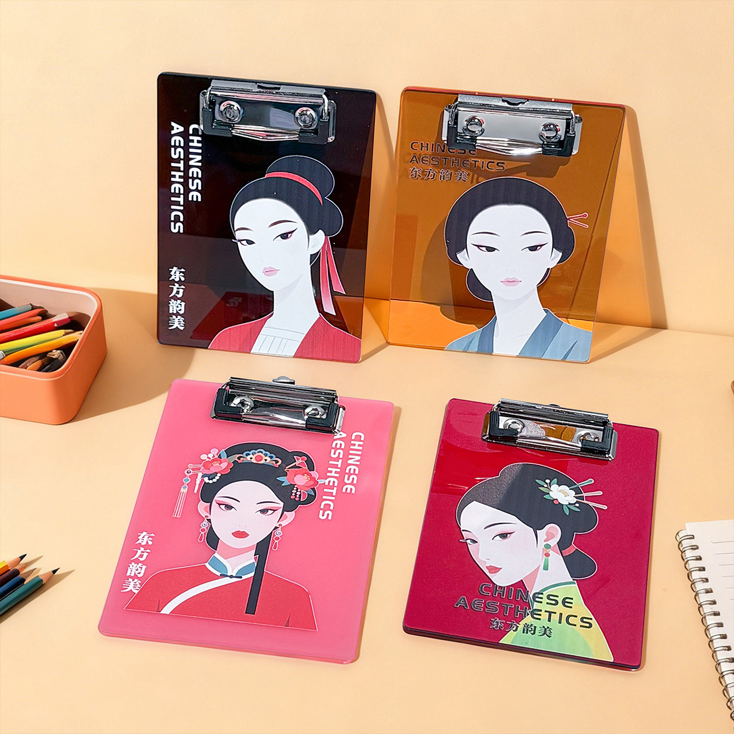 中国风复古亚克力便携式半透明