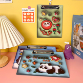 夹板文件夹高颜值孩子学生最爱夹试卷纸张写字板加厚写生作业 3毫米厚度亚克力定制可爱A6小尺寸纸张垫板A4纸