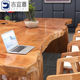 实木会议桌长桌工业风整体大板长桌子简约办公室现代工作台洽谈桌