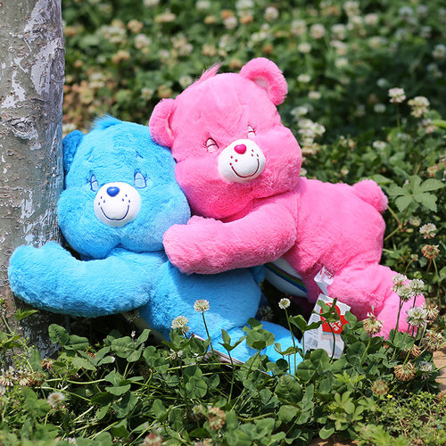 趴姿爱心小熊毛绒玩具公仔玩偶