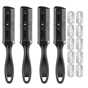 日本削发梳子双面理发削发器老式 家用自己人打薄头发刘海神刮刀削