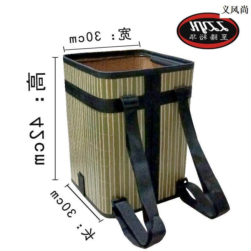 新款折叠式双肩背背篓大容量采茶叶背篓采摘筐工竹背篓手篮竹编农