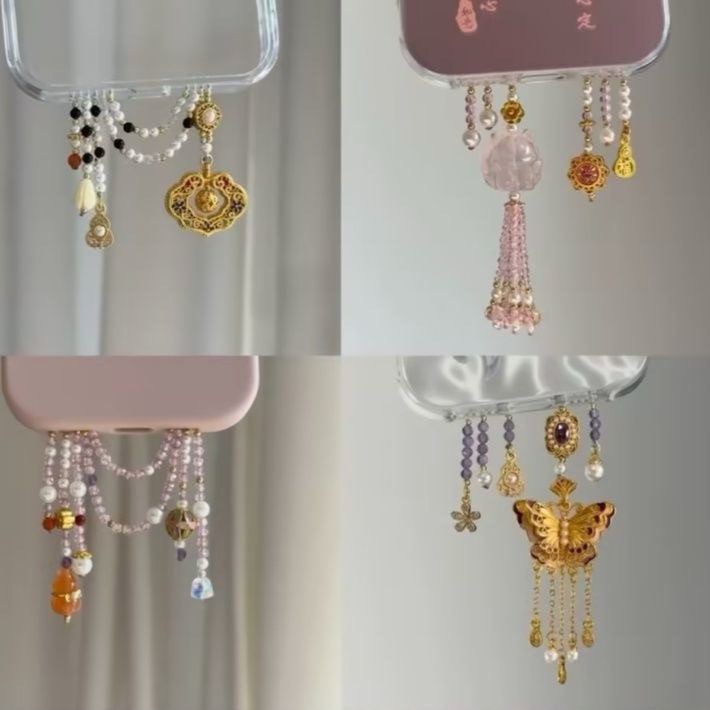 小流苏手机链手机挂绳串珠手机链小众diy手机挂件新中式手机链