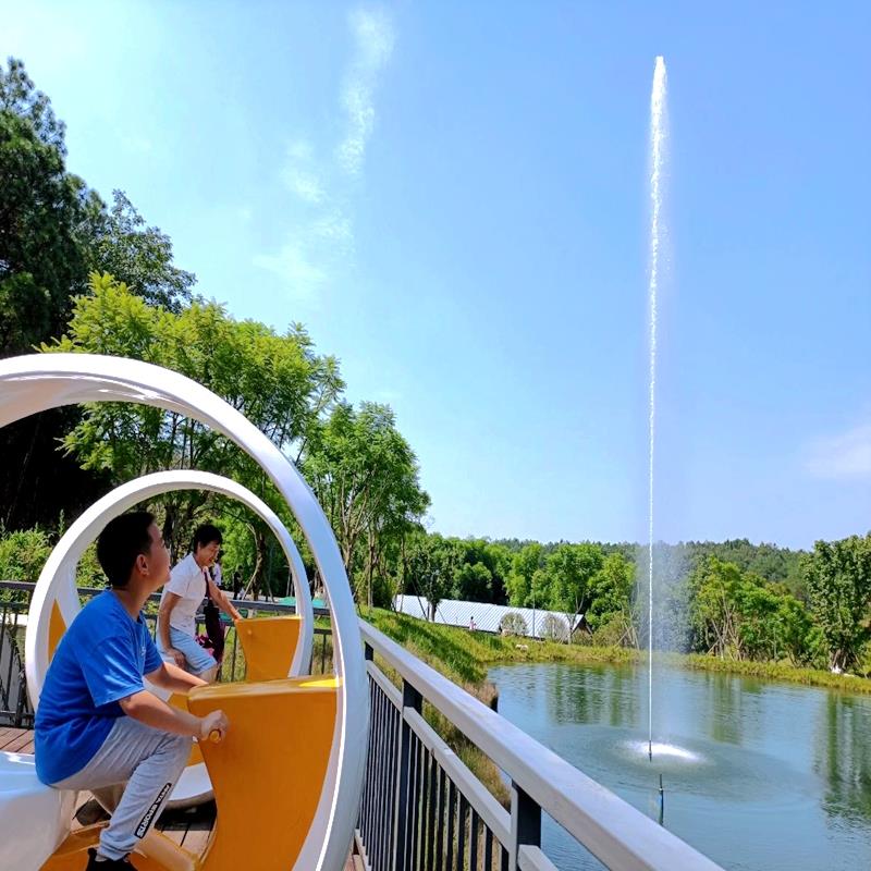 无互动户网红单车动力景区动感型乐外大型大游设备喷泉电自单车喷