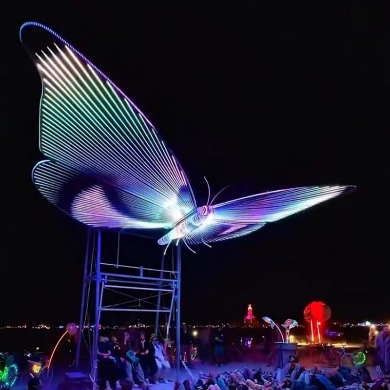 互动E型发光万棵松文户外道具陈七彩美景区蝴蝶网红大广场LD秋千