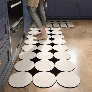 厨房地垫l形防滑防油可擦免洗防滑垫家用防脏地毯复古地板吸水垫