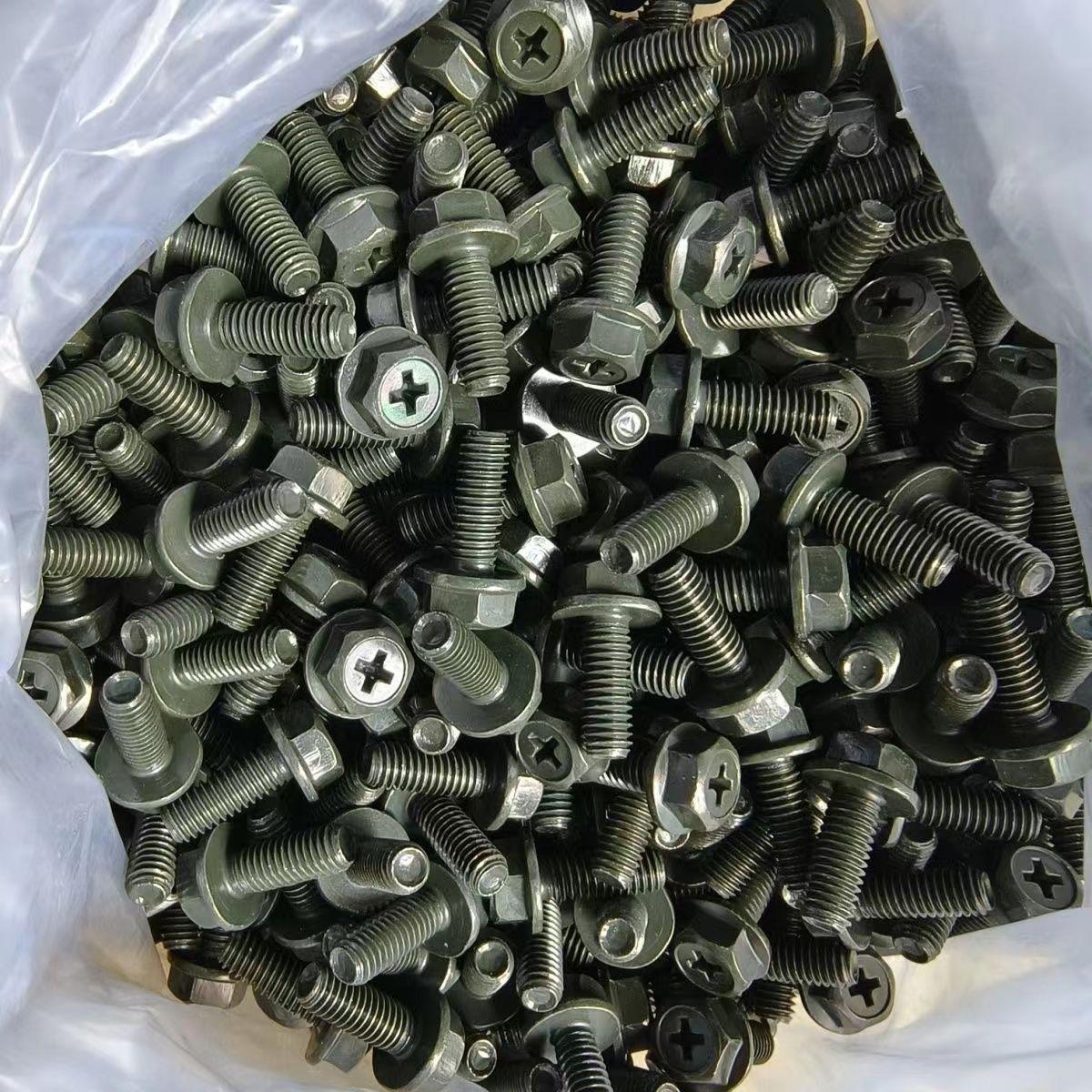 M6*16十字槽外六角法兰军