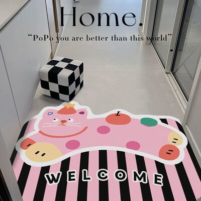 新款 硅藻泥地毯卡通进门耐磨防滑脚垫家用浴室吸水速干地垫好打