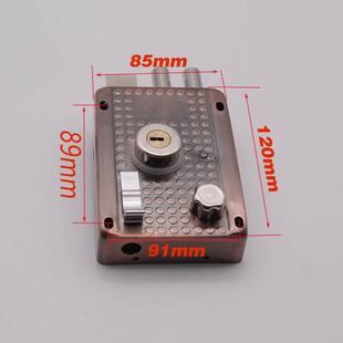 保民9219A6型 十字钥匙外装门防盗门锁 老式木门房门锁 铁门边锁