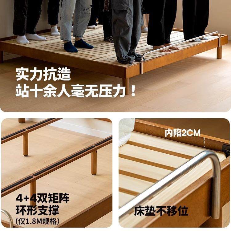 黄杨木呼呼榻米床人实木 无榻床头双人呼呼塌塌床复古单床床架大