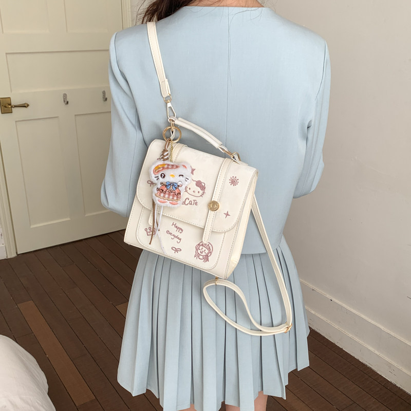 可爱kitty潮流个性双肩背包女2026新款洋气高颜值单肩斜挎小方包图片