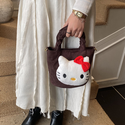 可爱卡通Hellokitty包包女2025秋冬新款百搭高颜值单肩斜挎水桶包