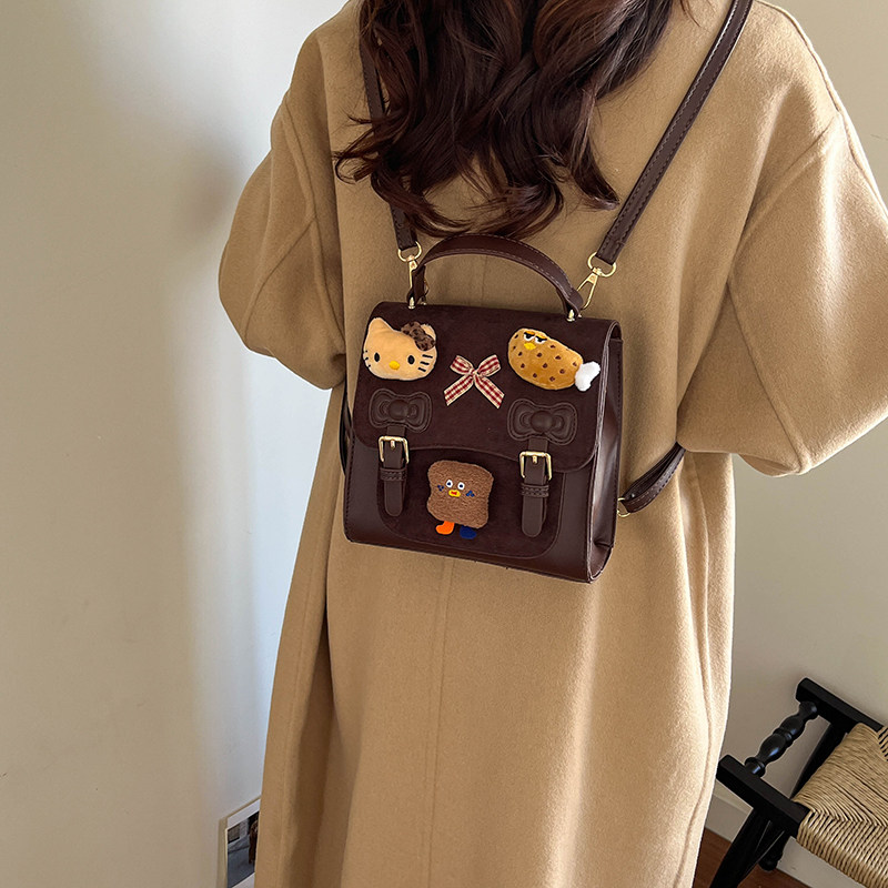 卡通可爱公仔双肩包包女2025年秋冬新款高级感流行单肩斜挎手拎包,箱包皮具/热销女包/男包,双肩背包,淘宝优惠券,粉丝福利购,淘宝优惠卷