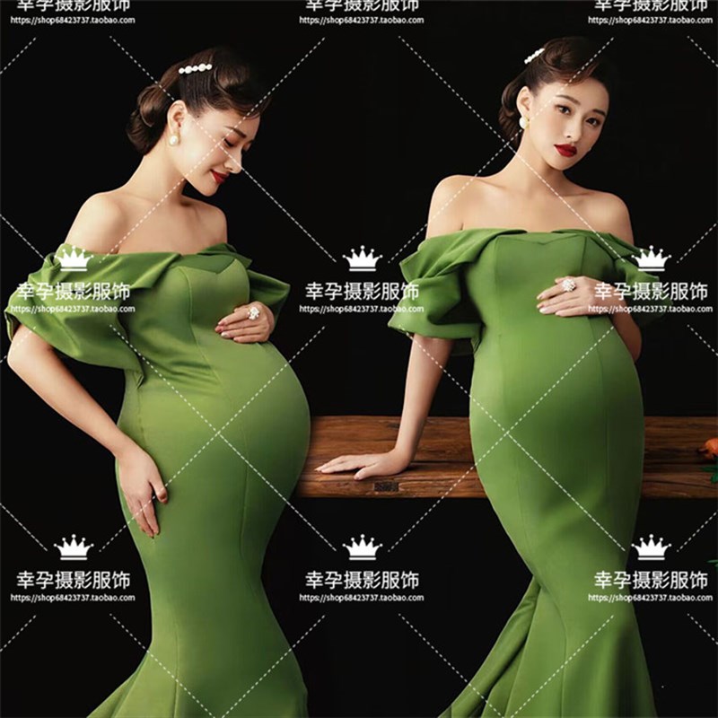 速发新肚影楼孕妇拍照款装简约唯美礼服大服孕妈咪摄影艺术照