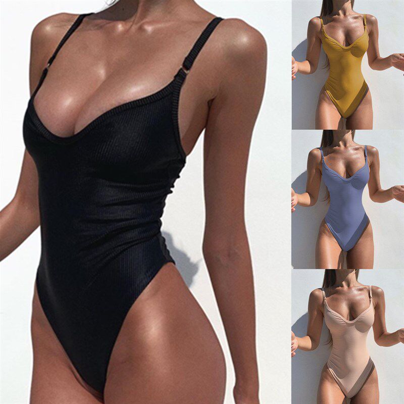 速发 Piece Swiuit Wo Swimwr Bodysuit Push Up High Ws