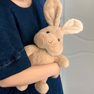 速发丹麦小兔子毛转玩具脖子可绒动兔兔安偶儿童玩抚陪伴礼物