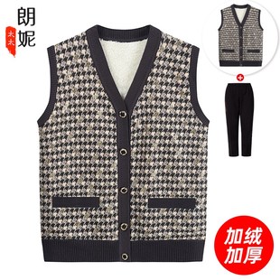 速发老肩人秋冬人妈加绒保暖马甲奶奶坎年外套老妈衣服太太背心外