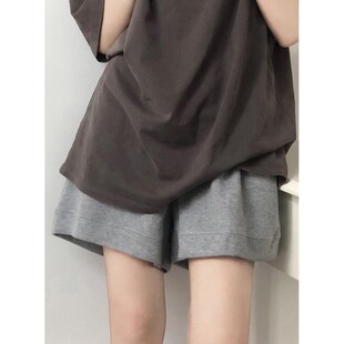 小个子宽腿阔松跑步休闲5分裤 速发灰色美式 2024新款 季 运动短夏裤