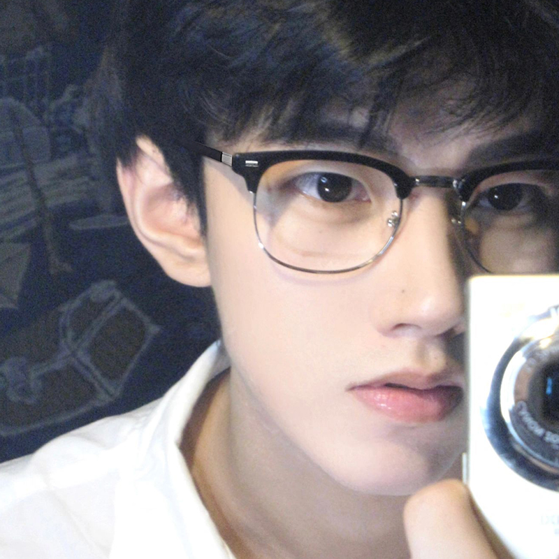 速发半框男视散感近可配度数超轻网上配眼睛镜框防蓝光平光级光