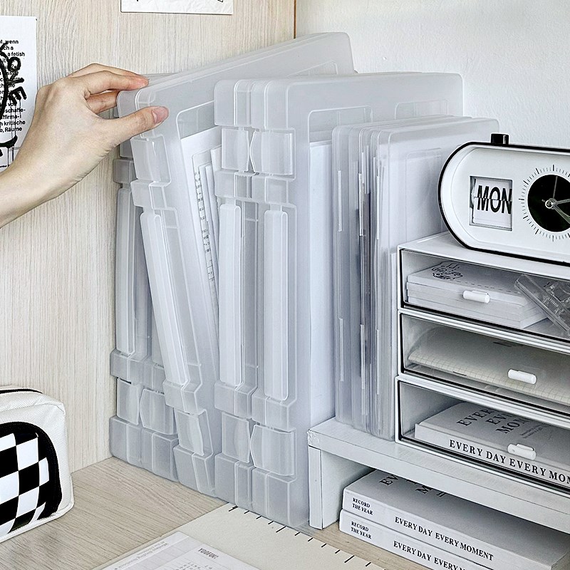 速发透明A卷纸文件收量盒卡扣式塑料档案盒大容纳试4资料整理盒