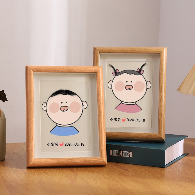 速发宝宝胎毛相胎新生婴儿满月百天框发收念保存制作自制纪藏摆件