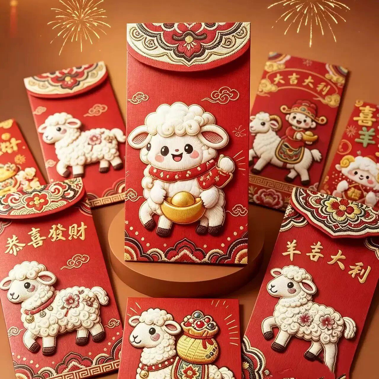 【6个装】2027新款羊年创意小清新红包袋过年压岁钱利是封通用