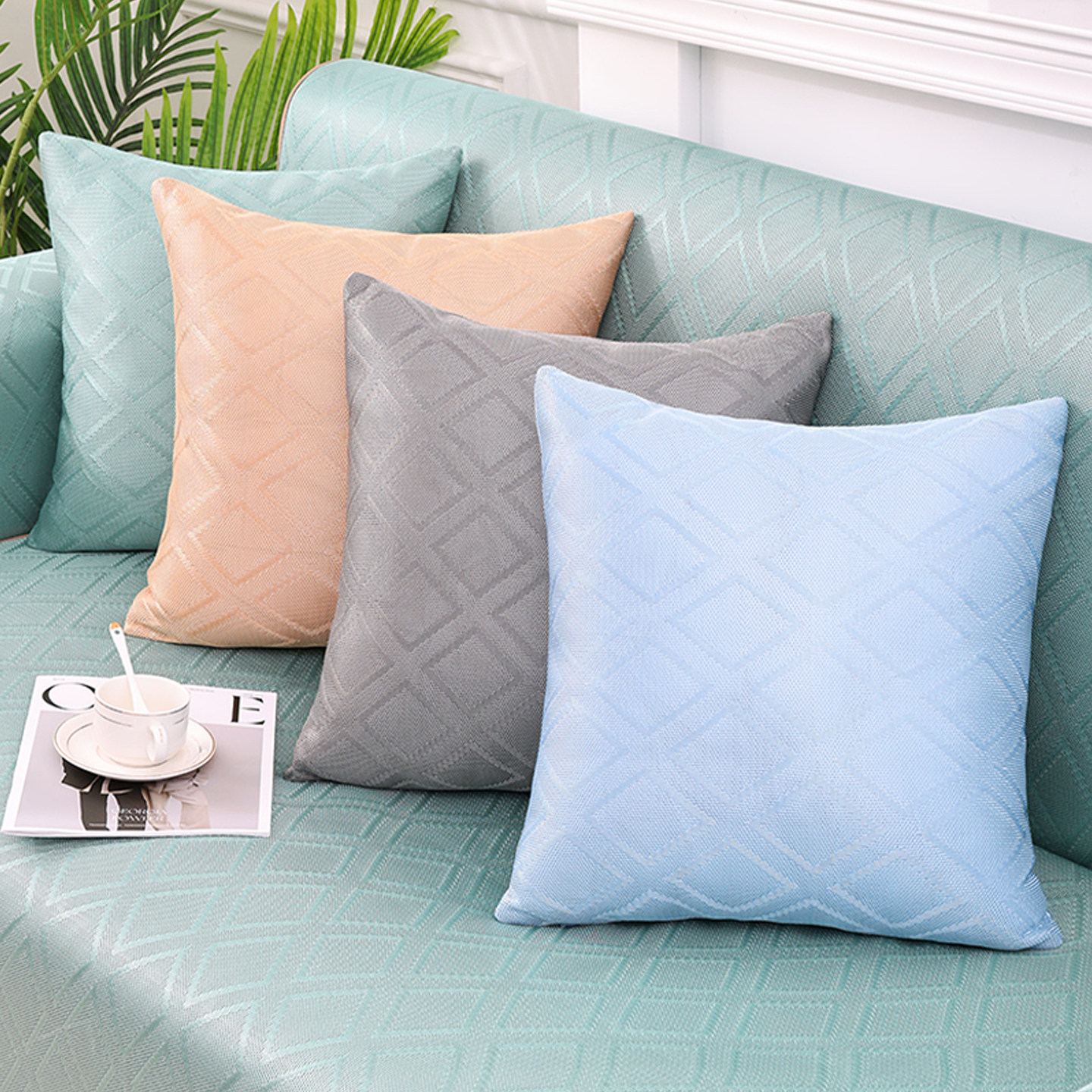 凉感冰丝抱枕套2026新款客厅沙发透气靠背垫办公室椅子靠背午睡枕