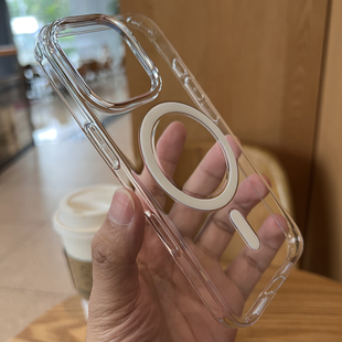 不易发黄透明硬壳适用苹果16promax磁吸手机壳相机按键全包一体iPhone15promax保护套MagSafe简约高清超薄新