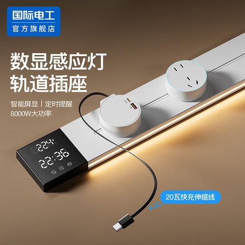 国际电工官方正品数显轨道带灯
