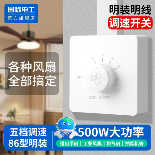 国际电工官方正品明装调速开关