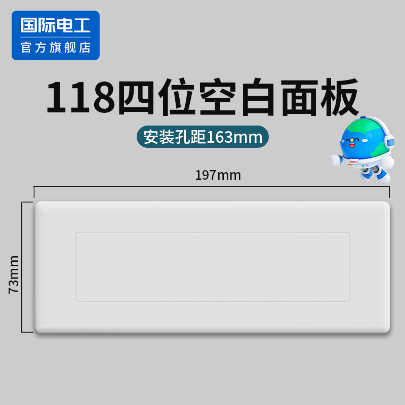 国际电工118型空白面板插座开关