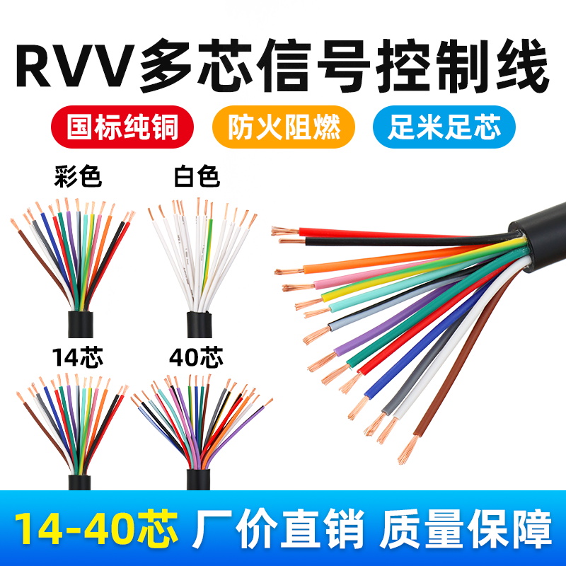 多芯电缆软电线RVV14芯16芯20芯24芯*0.5/0.3/0.2/0.12平方控制线-封面