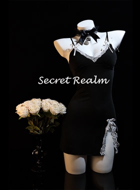 秘境「第七夜宴」性感睡裙蕾丝花边开叉吊带绑带包臀裙纯欲qqny