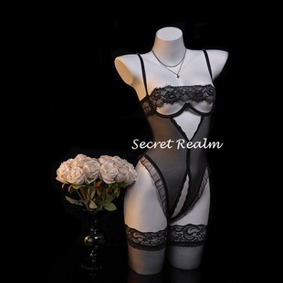 秘境「暮光之城」性感睡衣蕾丝镂空透视抹胸连体内衣诱惑纯欲qqny