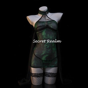 秘境「东方之美」性感旗袍睡裙蕾丝透视吊带绑带包臀裙纯欲风qqny