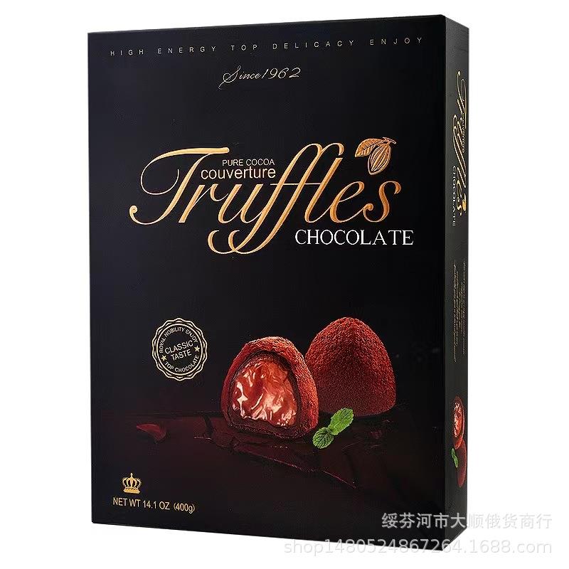马来西亚风情松露巧克力夹心糖果礼包装 400克一箱20盒情人节礼物