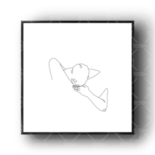 现代情感情侣插画亲密线条装 图像好看 饰画简约家居浪漫挂画个性