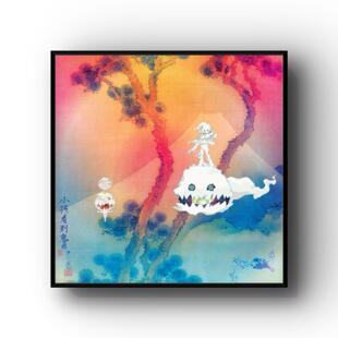 kanye专辑周边挂画小孩看见鬼卧室布置装饰画相框壁画空白墙轻奢