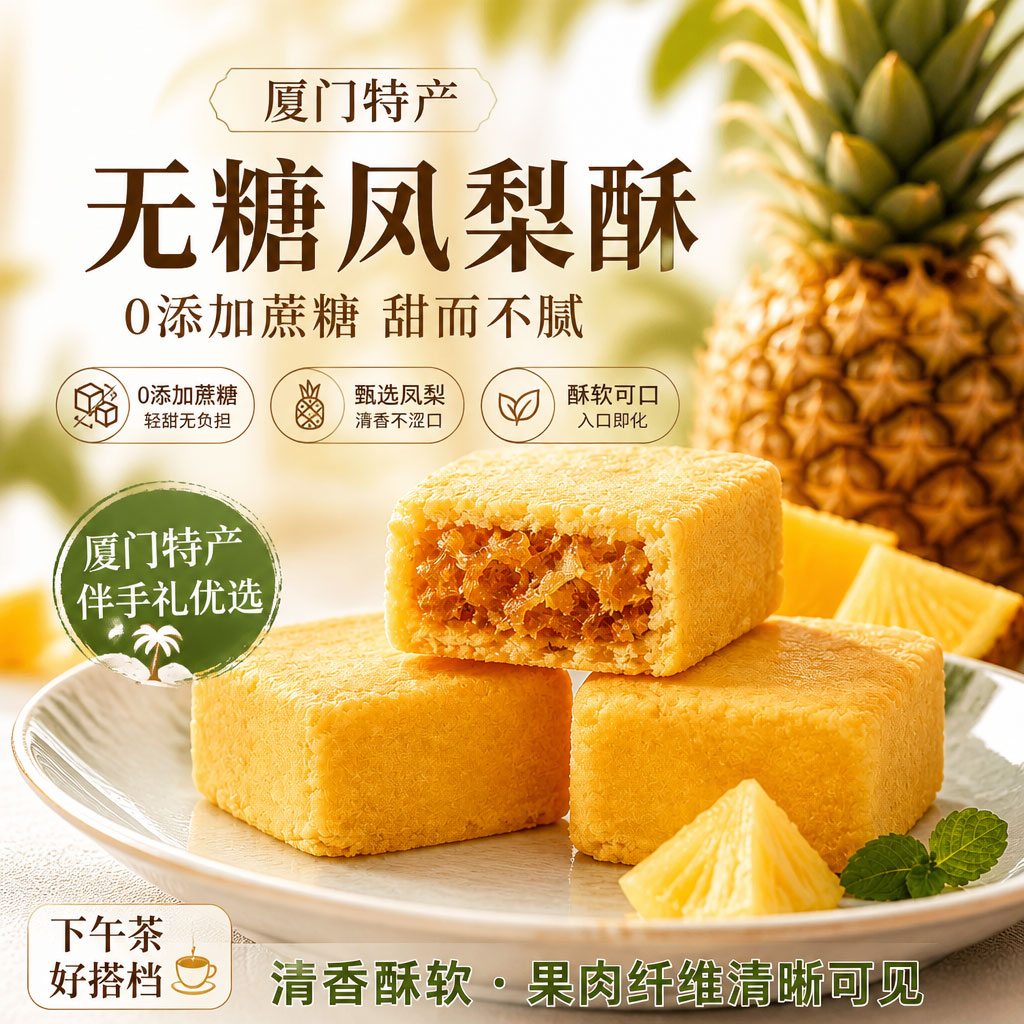 复购率超98%无糖糕点凤梨酥