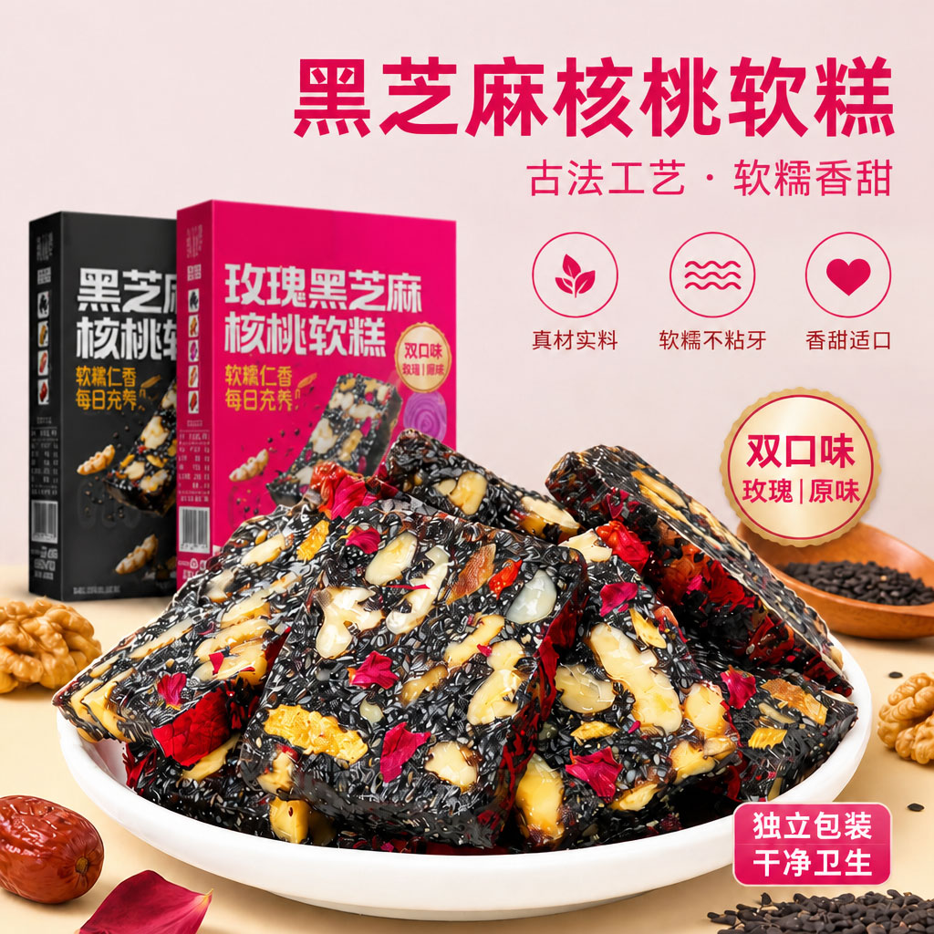各大商超卖断货的黑芝麻核桃软糕