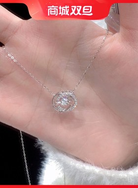 钛钢十字链女镶锆石项链就是不掉