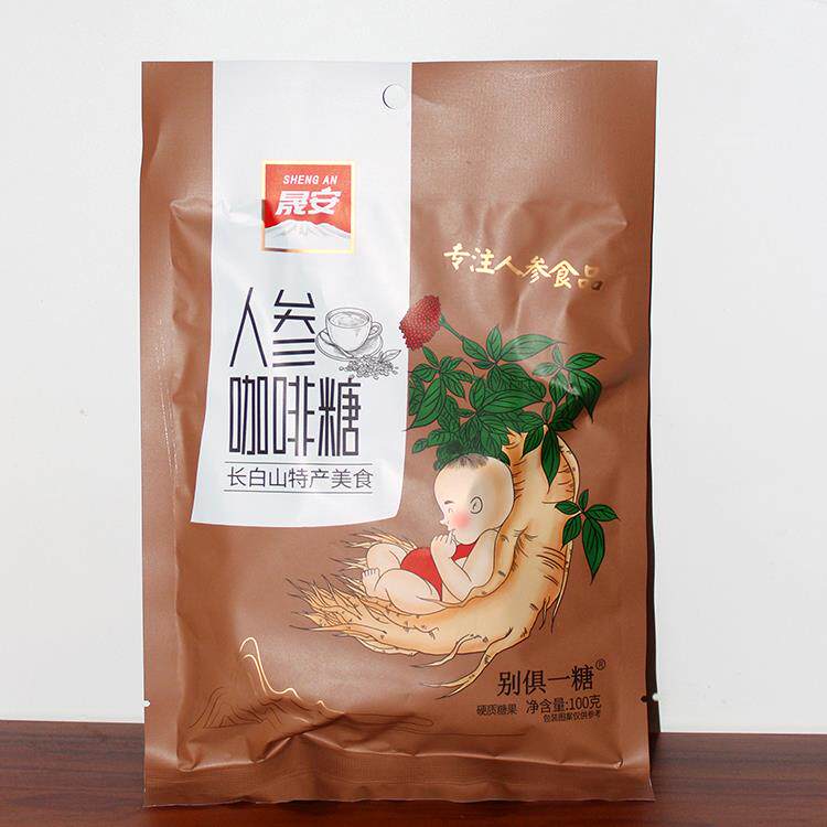 长白山特产人参咖啡糖节日零食送礼硬糖东北山货糖果休闲100g/袋