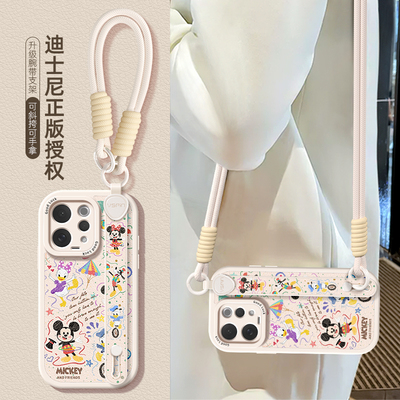 迪士尼适用vivoS50手机壳网红女新款手腕绳S50Promini可爱头像防摔腕带支架S50高级感挂绳保护套硅胶软全包边