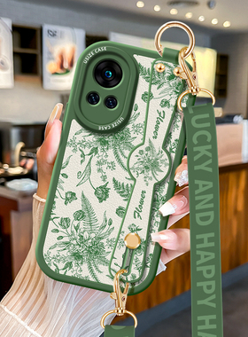 夏日适用华为Nova12绿色手机壳Nova11Ultra新款9Pro斜挎Novo8挂绳Nova5i/7腕带6SE支架Nova3/4/5Z女款Pro套