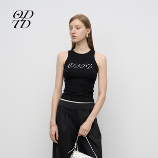 无袖 钻饰logo修身 ODTD春夏新款 背心 设计师品牌