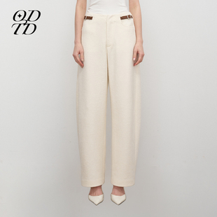 廓形弯刀裤 ODTD25秋冬新款 羊毛针织直筒阔腿休闲裤 设计师女装