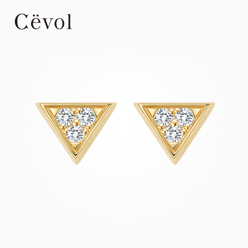 珠宝钻石耳钉CEVOL日常百搭