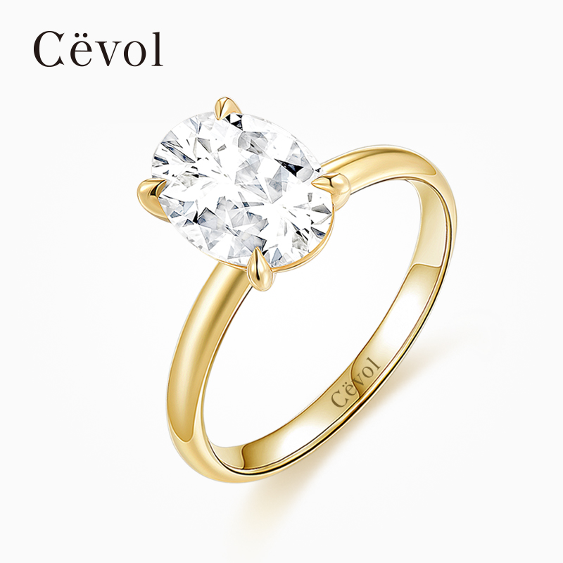 【培育】Cevol新奢钻石 快乐钻系列 18K单钻钻石戒指女1克拉