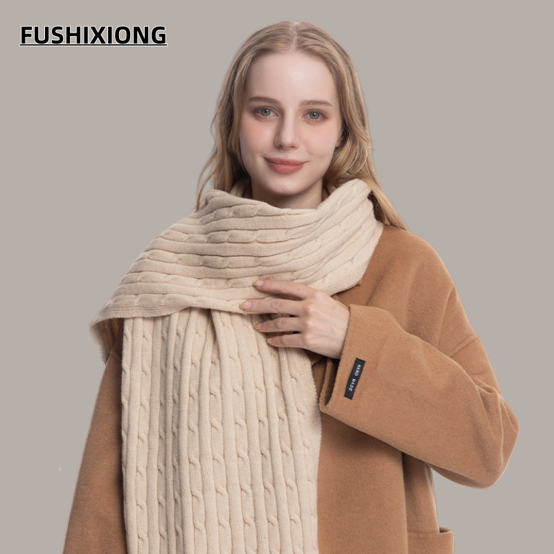纯色围巾女秋冬季2025新款百搭高级感保暖防寒围脖帽子手套三件套